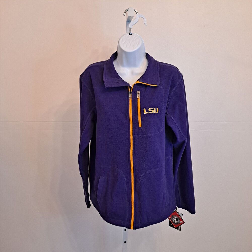 Colosseum Athletics LSU Men's Purple Full Zip Long Sleeve Fleece Jacket Size S